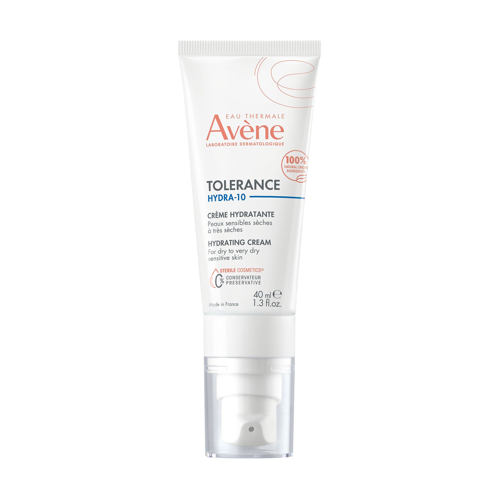 Зволожувальний крем для обличчя Avene Tolerance Hydra-10 Hydrating Cream з гіалуроновою кислотою та термальною водою, 40 мл